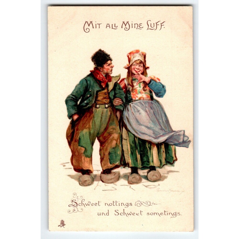 Raphael Tuck Postcard – “Mit All Mine Luff” – Dutch Couple Frances Brundage 102